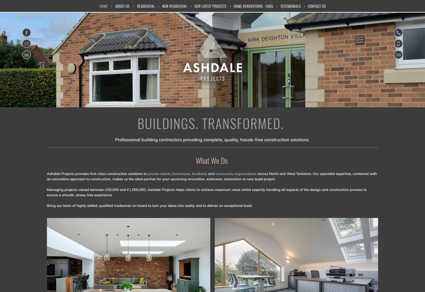 Ashdale Projects website screen grab