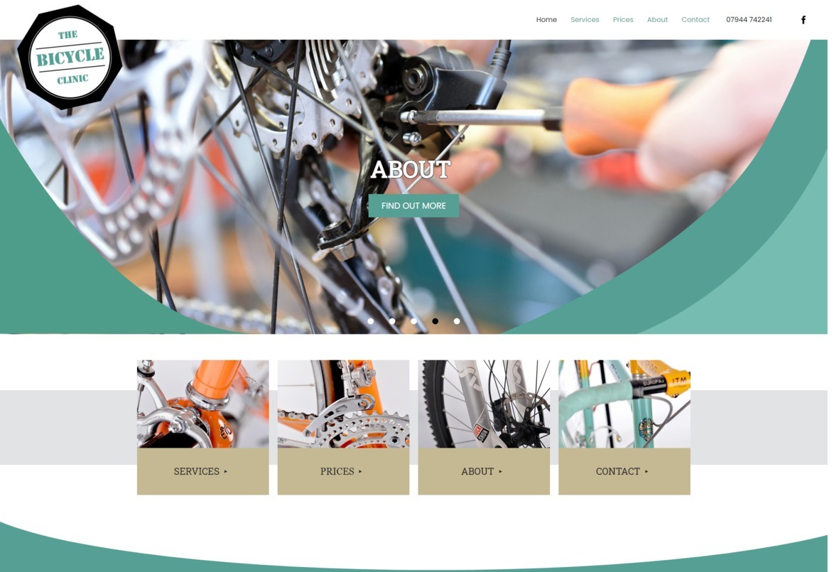 The Bicycle Clinic website screen grab