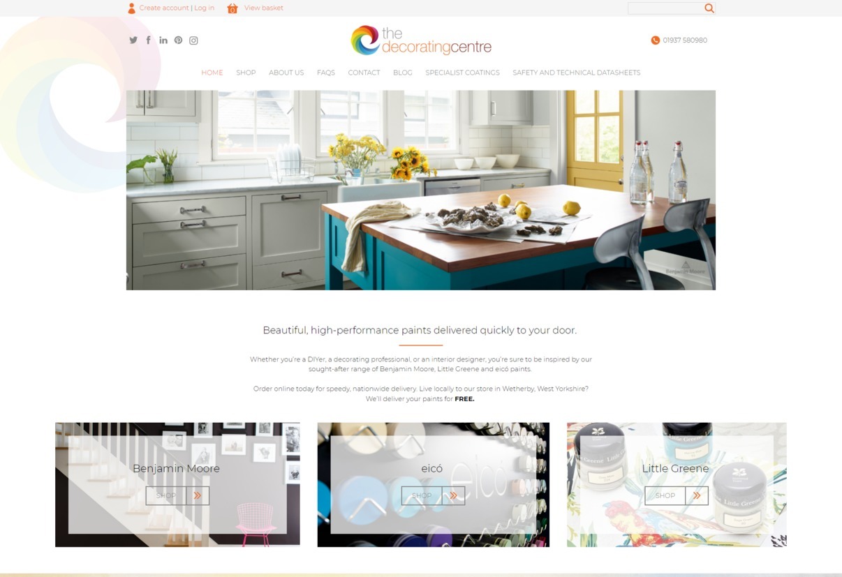 The Decorating Centre website screen grab