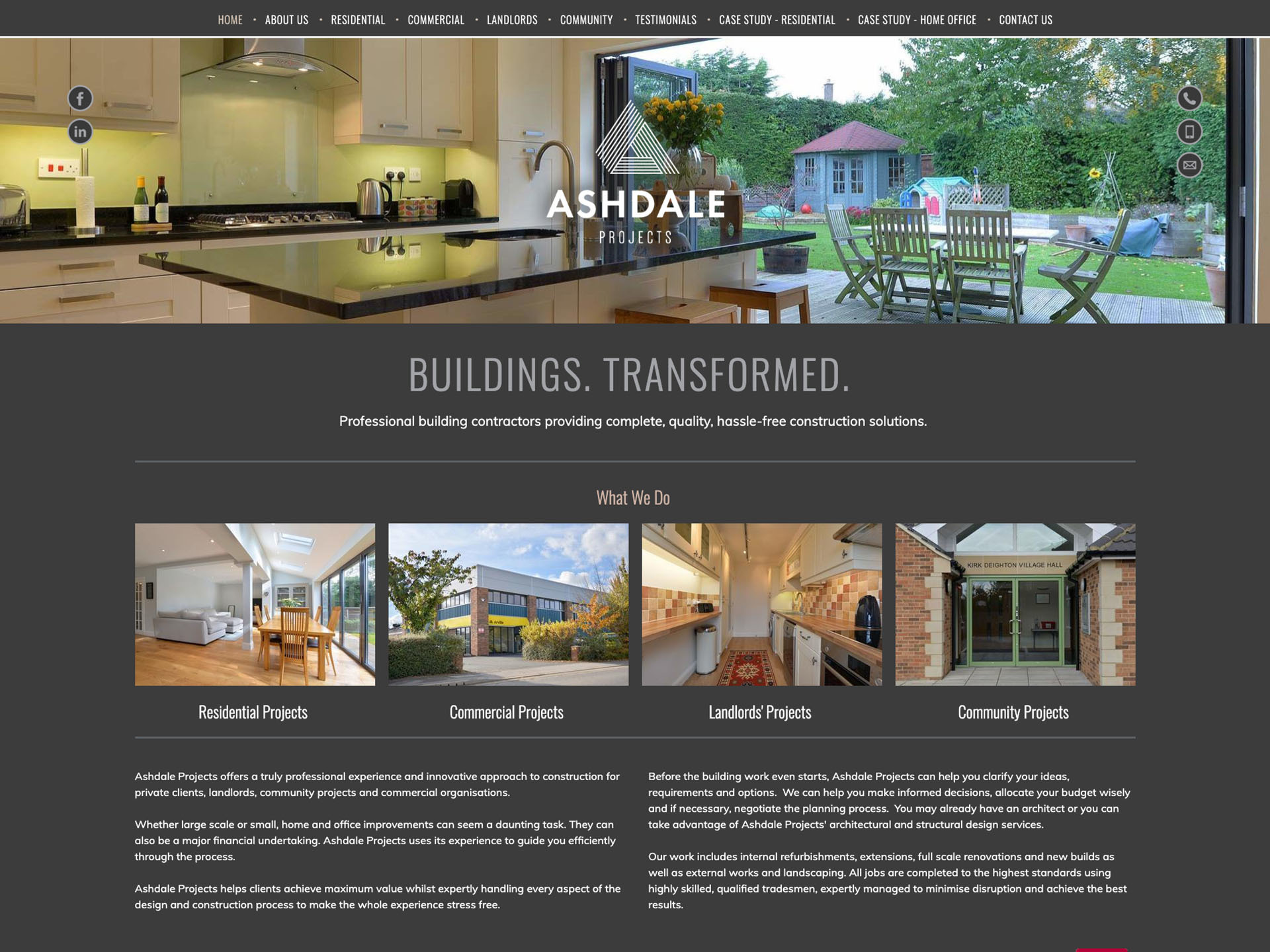 The Ashdale Projects website created by it'seeze York