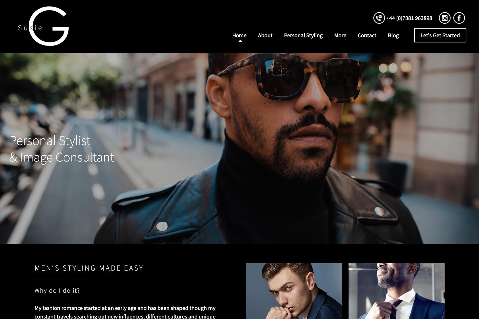 A personal stylist and image consultant's website design