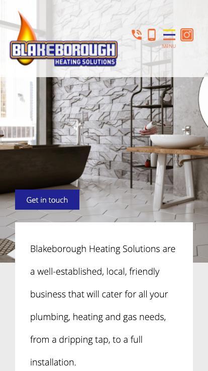 A website design for a heating solution company shown on a mobile phone