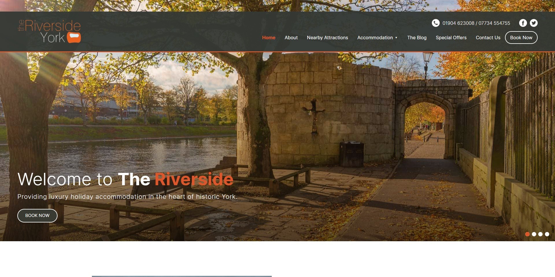 The new Riverside York, designed by it'seeze, website shown on desktop