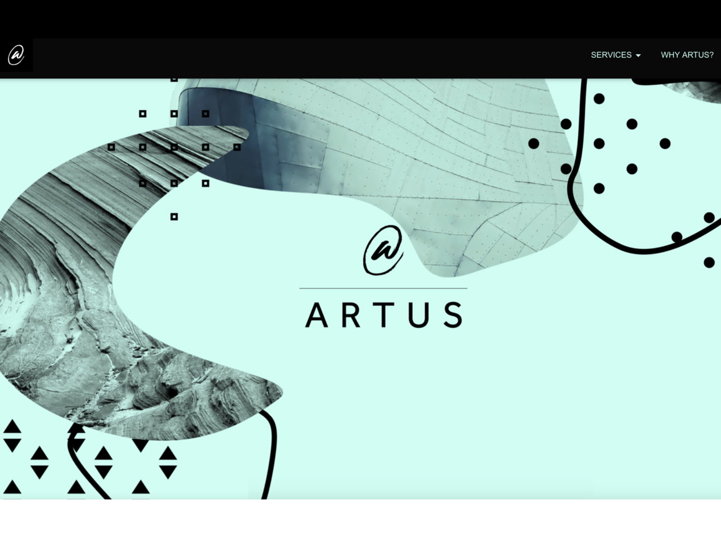 The before Artus Digital Marketing website, displayed on desktop